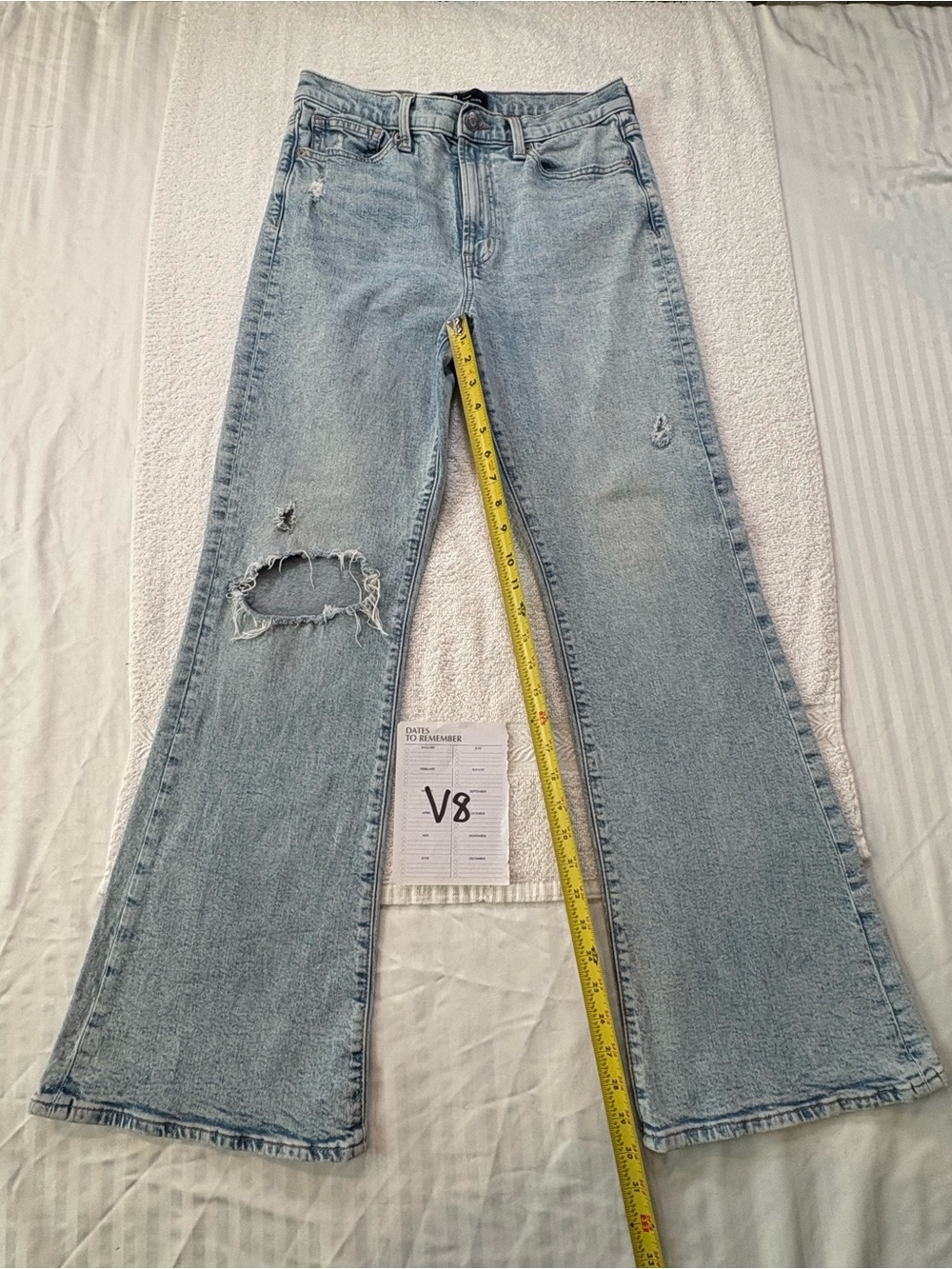 Gap Denim 70s Flare Jeans Womens Size 6 28R High Rise Light Wash Wide Leg Blue